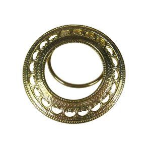 Vintage Estate Scarf Clip Goldtone 1.5 In Filigree Snap Closure Fur Cape